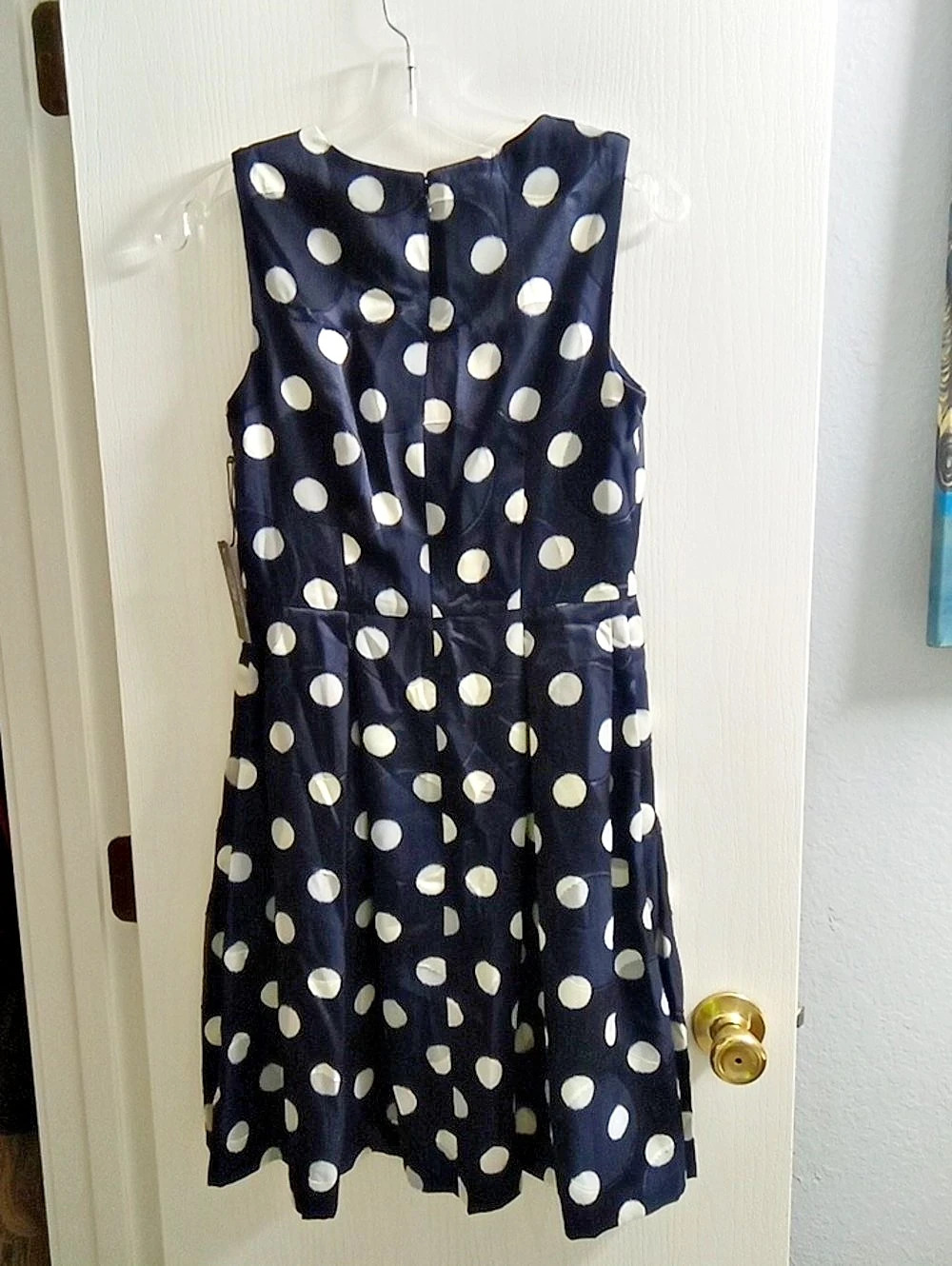 Vince Camuto Polka Dot Mini Dress in Blue & White - Picture 2 of 3